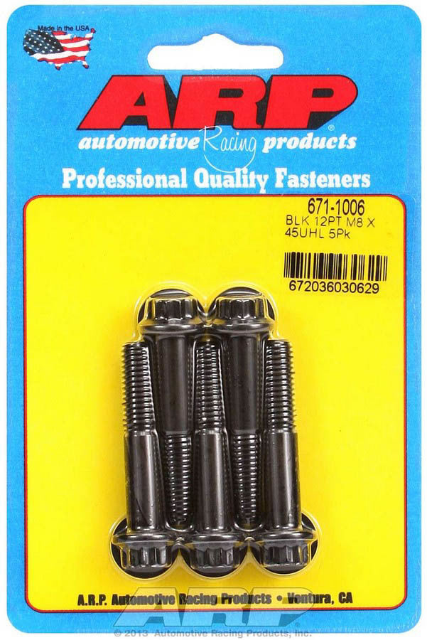 Kit de pernos para productos de carreras de autos: 12 puntos (5) 8 mm x 1,25 x 45 mm