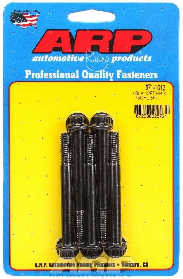 Kit de pernos para productos de carreras de autos: 12 puntos (5) 8 mm x 1,25 x 75 mm