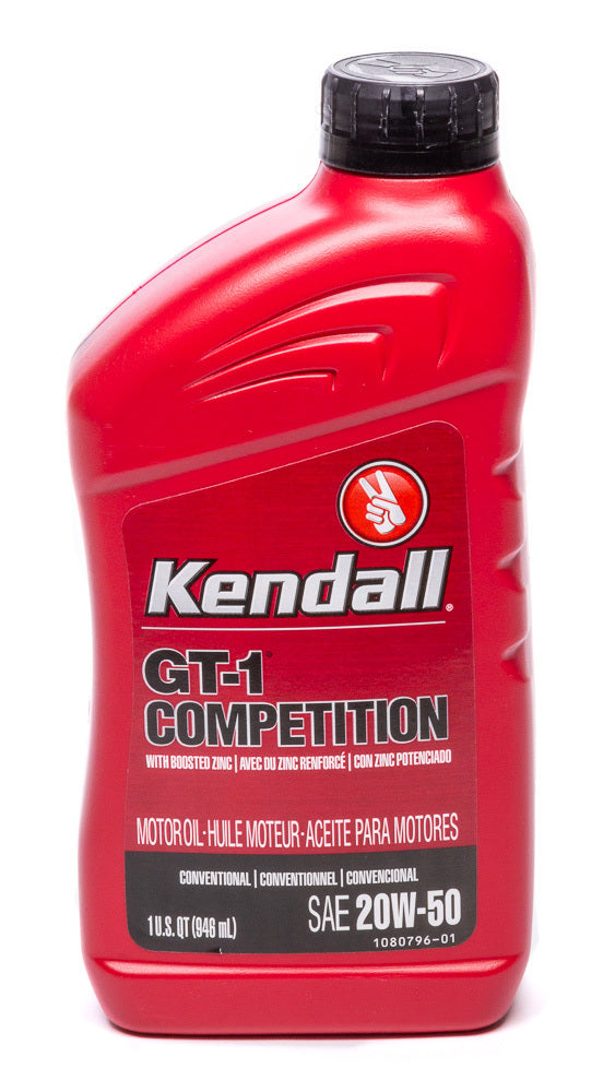 Kendall GT-1 High Performance 20W50 Conventional Motor Oil — 1 Quart Bottle