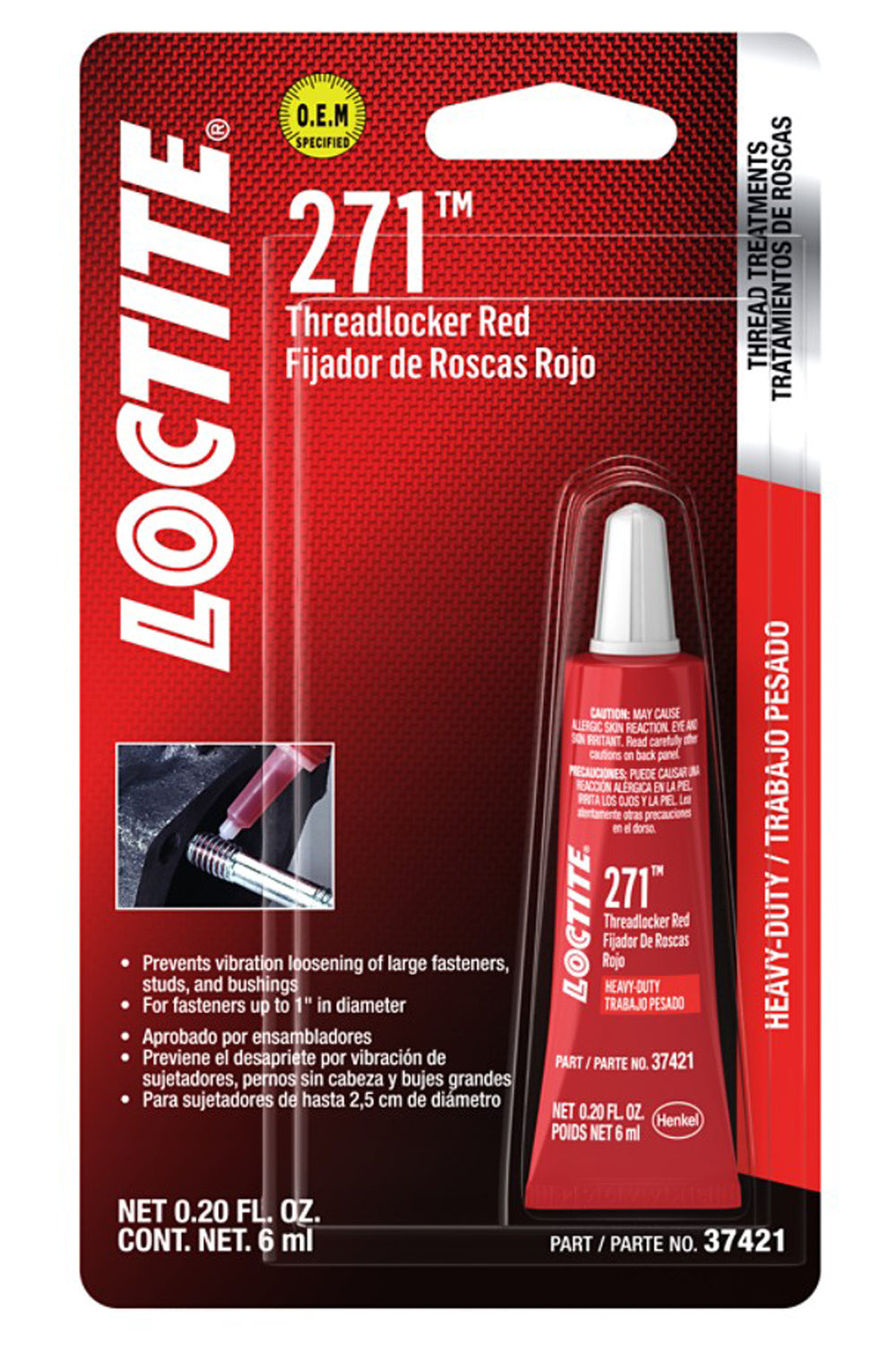 Loctite Threadlocker 271 HD Red 6ml/.20oz