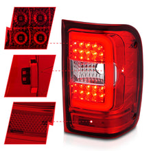 Cargar imagen en el visor de la galería, ANZO 2001-2011 Ford  Ranger LED Tail Lights w/ Light Bar Chrome Housing Red/Clear Lens