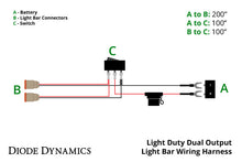 Cargar imagen en el visor de la galería, Arnés de cableado para barra de luces de salida dual para trabajo liviano de Diode Dynamics