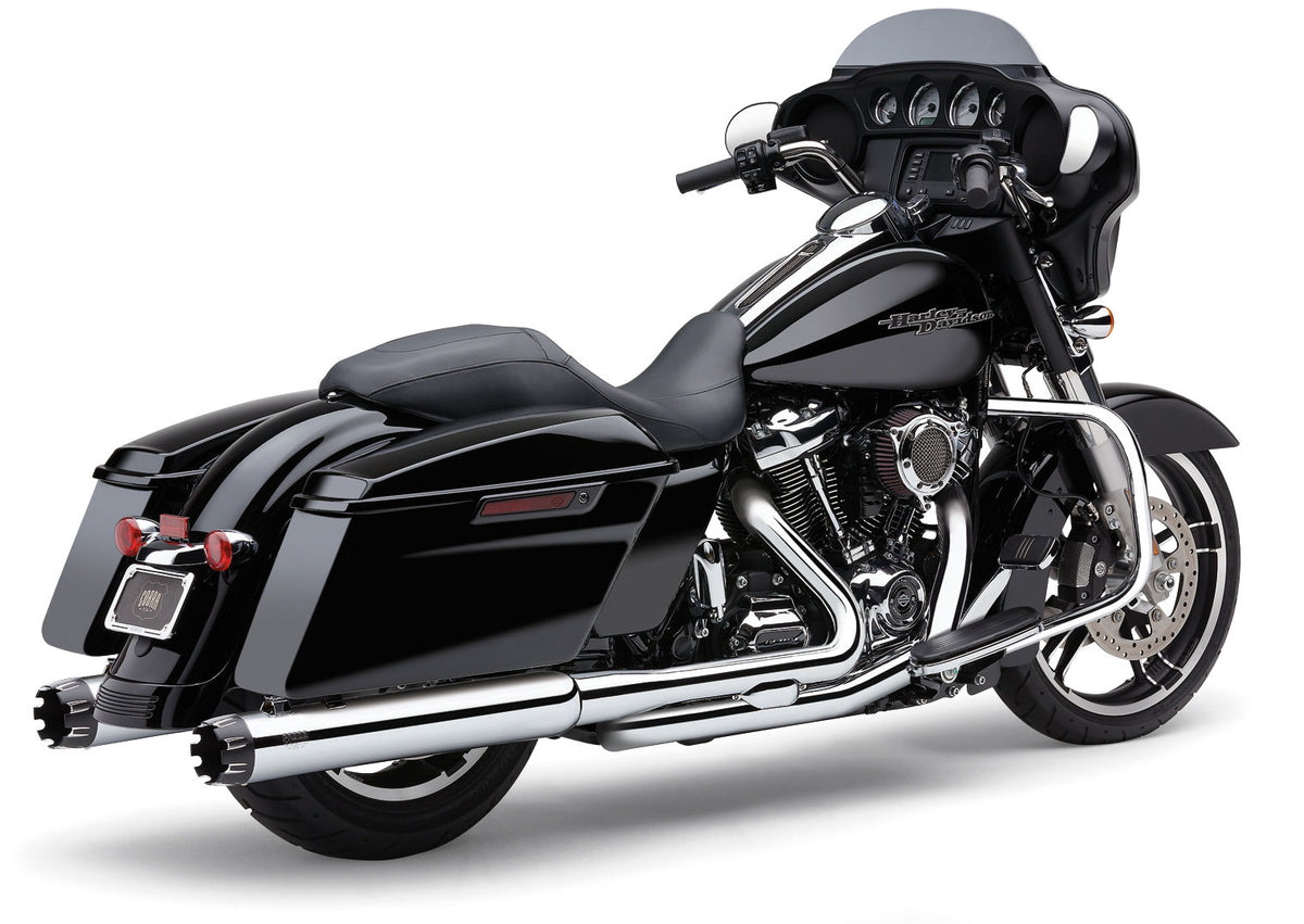 Cobra 4" Dual CUT TIP Slip-on Chrome FLH/FLT 17-25 (6267)