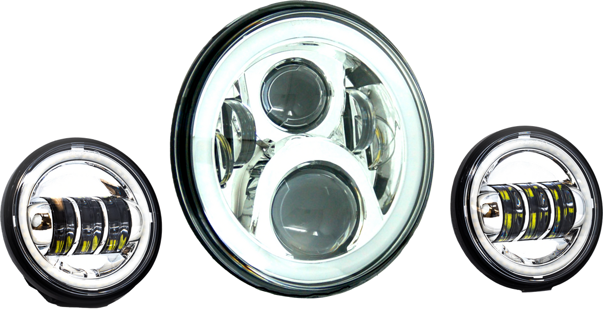 Letric Lighting 7" LED Hdlgt w/ Pass CHR Halo Indian (LLC-ILHK-7CH)