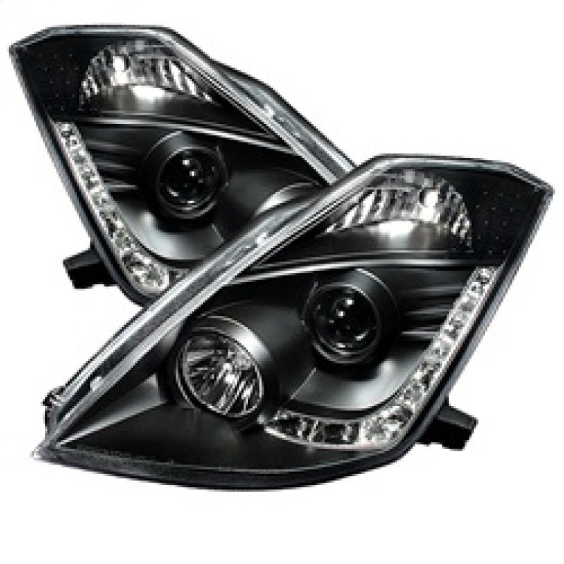 Faros delanteros de proyector Spyder Nissan 350Z 03-05 Xenón DRL Blk High H1 Lw D2R PRO-YD-N350Z02-HID-DRL-BK