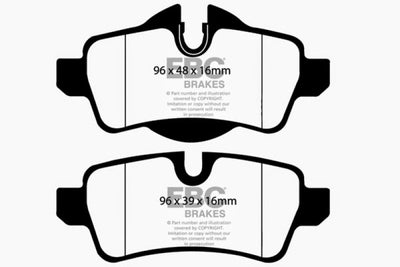 EBC Redstuff Ceramic Rear Brake Pads — Fits 2007-2016 Mini Cooper S/JCW
