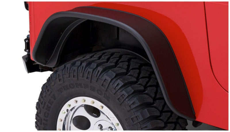 Guardabarros estilo plano Bushwacker para Jeep Wrangler 87-95, 4 piezas (excluye Renegade), color negro