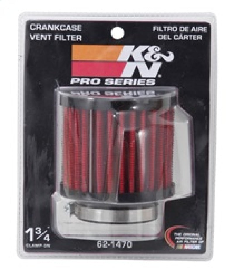 K&N 62-1470 Crankcase Vent Filter - 1.75in Flange ID x 3in OD x 2.5in H Rubber Top