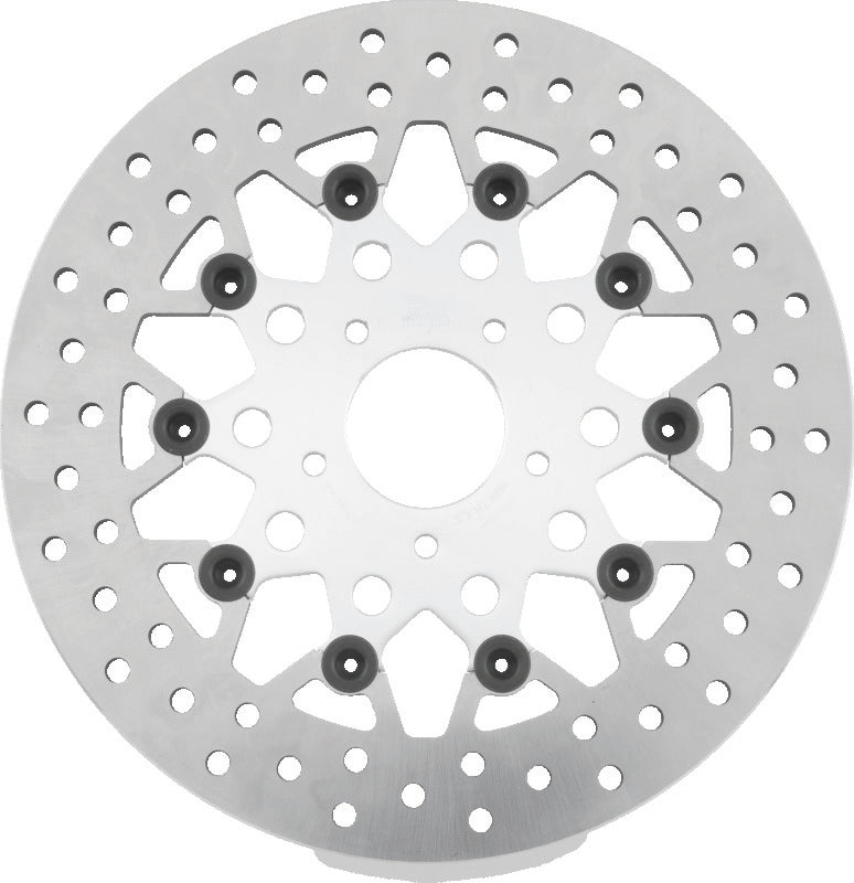 Twin Power 08-13 FLH FLT 6-17 Dyna Front 11.8 Floating Mesh Rotor Silver