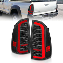 Cargar imagen en el visor de la galería, ANZO 05-15 Toyota Tacoma Full LED Tail Lights w/Light Bar Sequential Black Housing Clear Lens