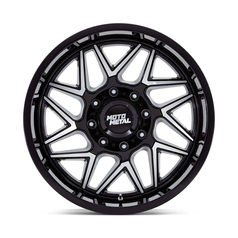 Moto Metal MO812 Turbine 20x10 Gloss Black Machined Wheel -18mm Offset — Fits 6x5.5 Bolt Pattern