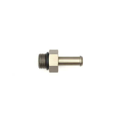 DeatschWerks 6AN ORB to 5/16in Barb Fitting — Matte Black Anodized