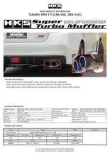 Cargar imagen en el visor de la galería, HKS SUPER TURBO MUFFLER Ti Subaru VAB WRX STI/VAG WRX S4