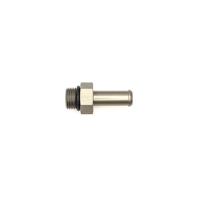 DeatschWerks 6AN ORB Male to 3/8in Male Barb Fitting - Anodized Matte Black