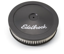 Cargar imagen en el visor de la galería, Edelbrock Air Cleaner Pro-Flo Series Round Steel Top Paper Element 10In Dia X 3 5In Black