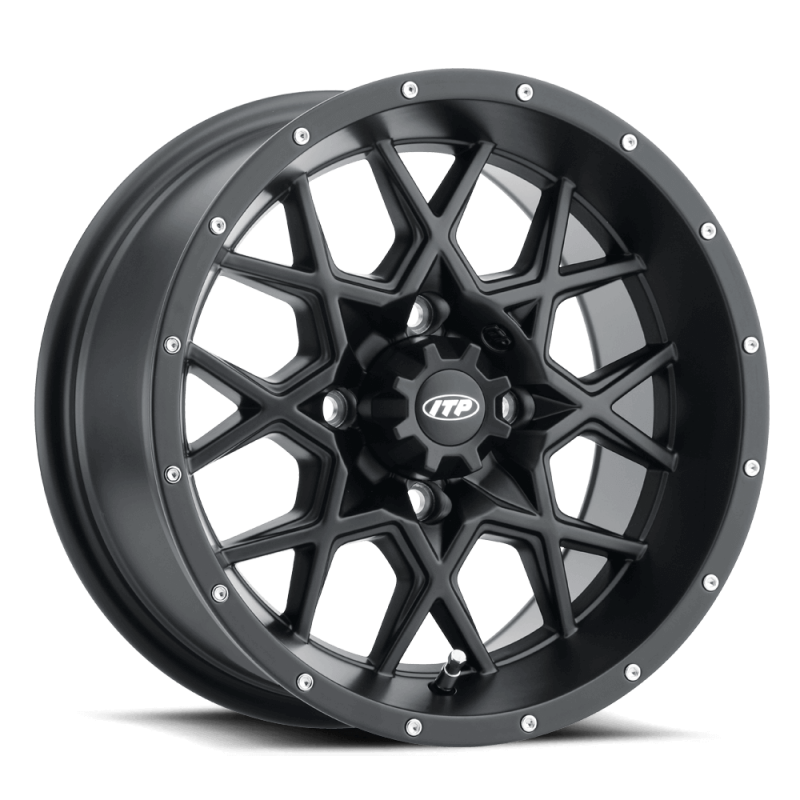 Rueda ITP Hurricane 12x7 / 4x137 BP / 5+2 Offset en negro mate