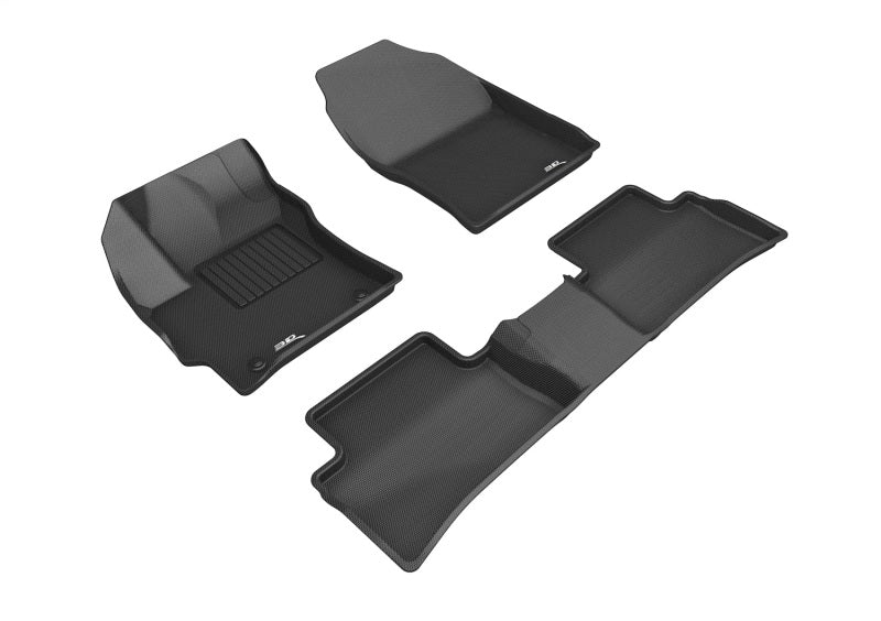 3D MAXpider Kagu 1st/2nd Row Floor Mats - Black — Fits 2019-2023 Toyota Corolla Hatchback