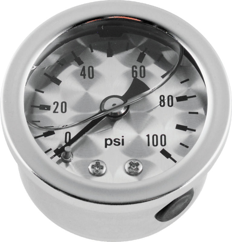 Bikers Choice 0-100 PSI Oil Pressure Gauge Engine Turned Face SS Bezel Liquid Filled Universal Cstm