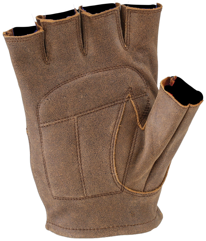Kuryakyn Leather By River Road Buster Vintage Shorty Gloves Black - Medium