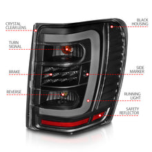 Cargar imagen en el visor de la galería, ANZO 1999-2004 Jeep Grand Cherokee LED Tail Lights w/ Light Bar Black Housing Clear Lens