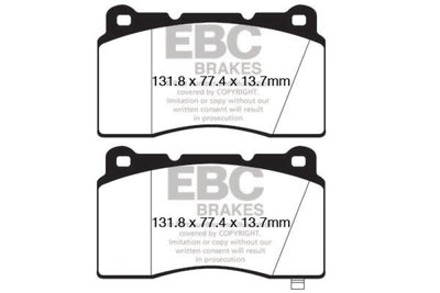 EBC Bluestuff NDX High-Friction Front Brake Pads — Fits 2009+ Hyundai Genesis Coupe