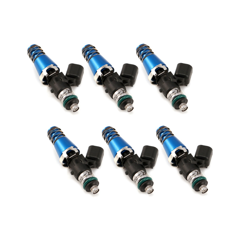 Injector Dynamics 1750-XDS Fuel Injector Set - 60mm Length, 11mm Blue Top, 14mm Lower O-Ring — Set of 6