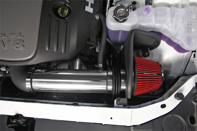 Spectre Cold Air Intake Kit - Polished w/Red Filter — Fits 11-20 Dodge Challenger/Charger 5.7L V8