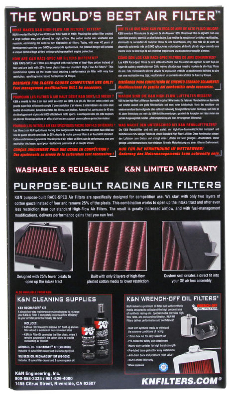 K&N Race Air Filter — Fits 2011-2021 Suzuki GSXR600/750