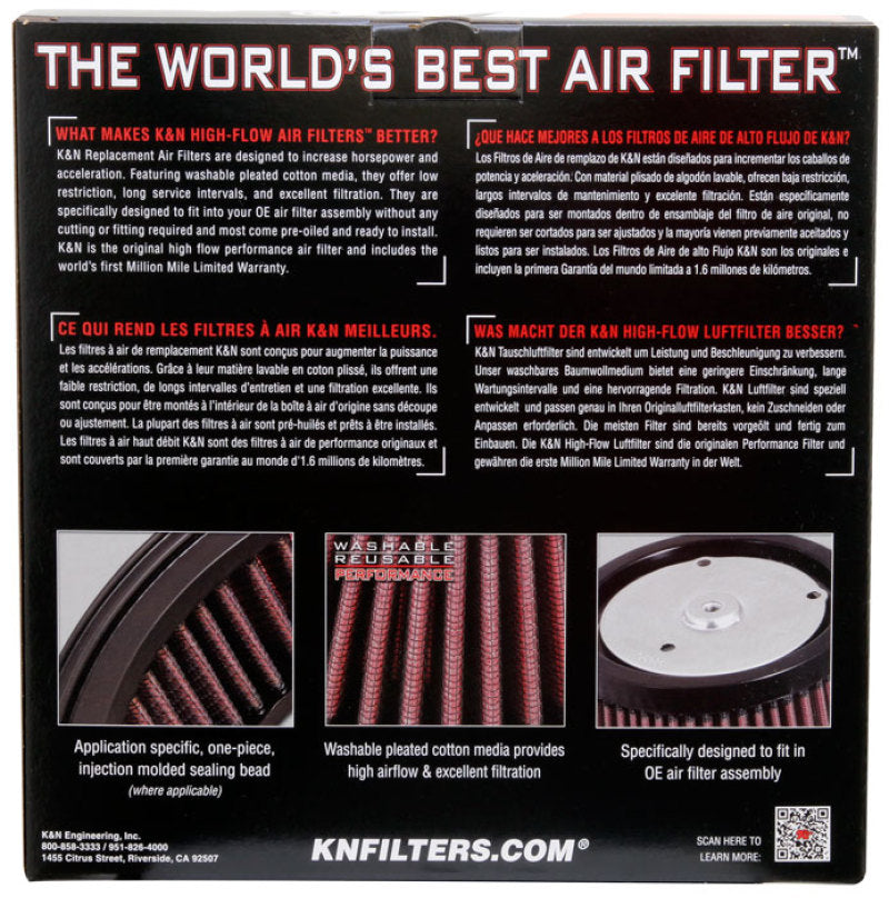 K&N High-Flow Air Filter — Replacement — Fits Buell Firebolt/Lightning/Ulysses