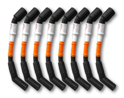 Kooks 10mm Orange Spark Plug Wire Set w/Black Boots (8 pc.) — Universal Fit