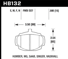 Cargar imagen en el visor de la galería, Hawk 62-81 MG MGB Front ER-1 Brake Pads