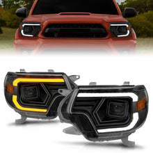 Cargar imagen en el visor de la galería, ANZO 12-15 Toyota Tacoma Projector Headlights - w/ Light Bar Switchback Black Housing