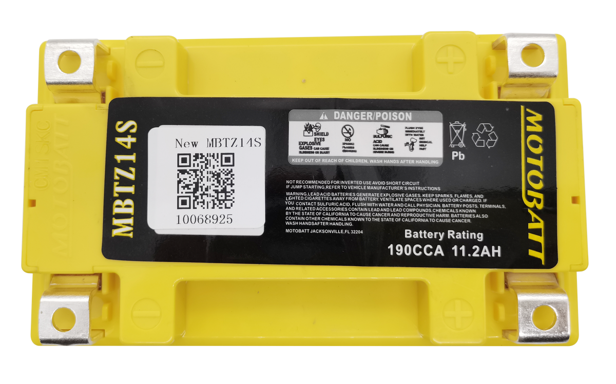Motobatt Battery MBTZ14S Sealed Factory Activated