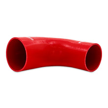 Cargar imagen en el visor de la galería, Mishimoto Silicone Reducer Coupler 90 Degree 3in to 4in - Red