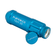 Cargar imagen en el visor de la galería, NRG 700 Series M12 X 1.25 Steel Lug Nut w/Dust Cap Cover Set 21 Pc w/Locks &amp; Lock Socket - Blue