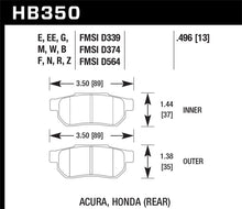 Load image into Gallery viewer, Hawk 90-01 Acura Integra (excl Type R) / 98-00 Civic Coupe Si Blue 9012 Race Rear Brake Pads