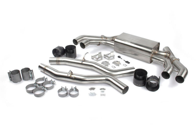 Dinan 20-25 BMW X3 M/X4 M (F97/F98) Free Flow Axleback Exhaust System - Black Tips (D660-0086-BLK)