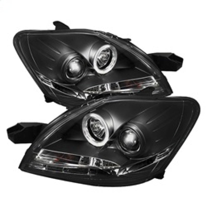 Faros delanteros de proyector Spyder Toyota Yaris 07-11 4Dr LED Halo DRL Blk PRO-YD-TYA074D-DRL-BK