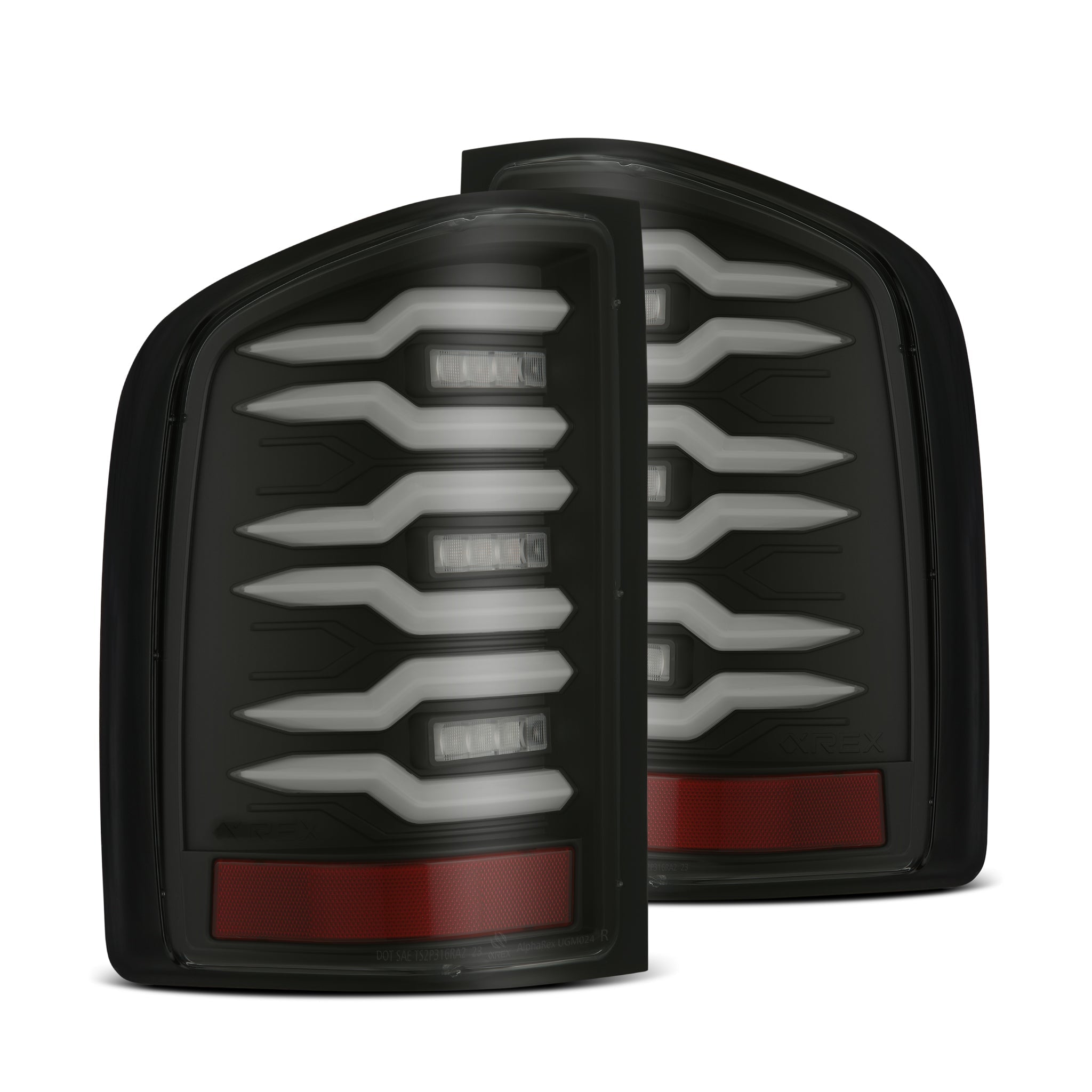 AlphaRex 07-13 Chevrolet Silverado 1500 (Ex. Hybrid Models) LUXX-Series LED Tail Lights Alpha-Black