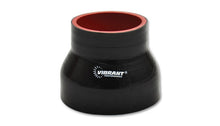 Cargar imagen en el visor de la galería, Vibrant 4 Ply Reinforced Silicone Transition Connector - 1.5in I.D. x 1.75in I.D. x 3in long (BLACK)