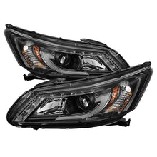 Cargar imagen en el visor de la galería, Spyder Honda Accord 2013-2015 4DR Projector Headlights Light Bar DRL Black PRO-YD-HA13-LBDRL-BK