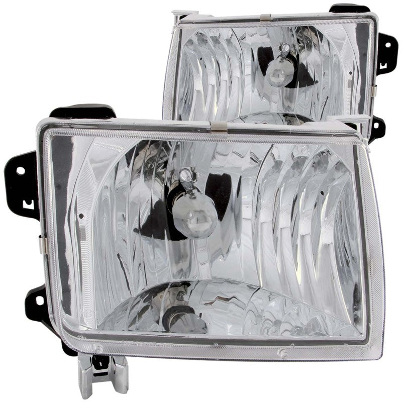 Faros delanteros de cristal cromados para Nissan Frontier ANZO 1998-2000