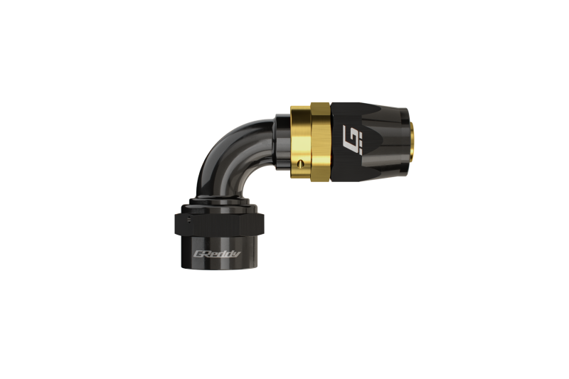 GReddy AN08 120 DEGREE HOSE END SWIVEL BLACK/GOLD ANODIZED