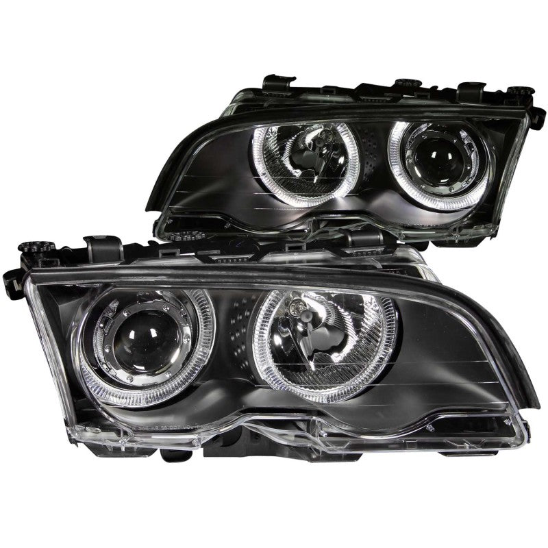 Faros delanteros con proyector ANZO 1999-2001 BMW Serie 3 E46 con Halo negro