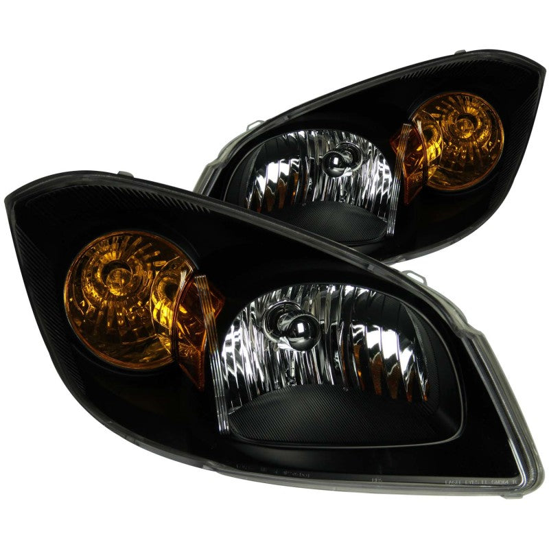 Faros delanteros de cristal cobalto color negro para Chevrolet ANZO 2005-2010