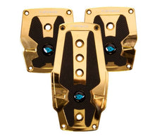 Cargar imagen en el visor de la galería, NRG Aluminum Sport Pedal M/T - Chrome Gold w/Black Rubber Inserts