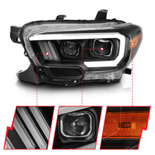 Cargar imagen en el visor de la galería, ANZO 2016-2017 Toyota Tacoma Projector Headlights w/ Plank Style Switchback Black w/ Amber