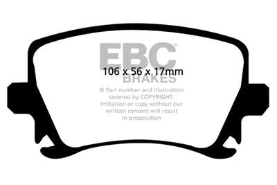 EBC Bluestuff NDX High-Friction Racing Brake Pads — Fits 2005-2008 Audi A4