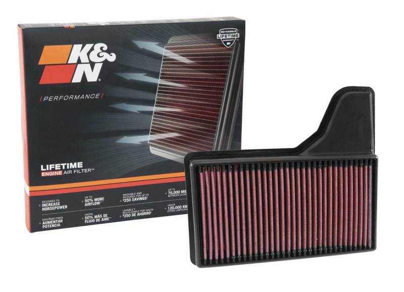 K&N Replacement Panel Air Filter for 2015-2023 Ford Mustang