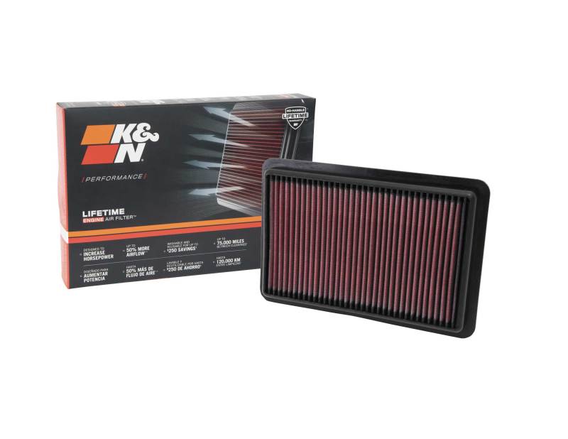 K&N Replacement Air Filter 33-2480 — Fits 2012-2021 Mazda 3/CX-5, 2012-2020 Mazda 6